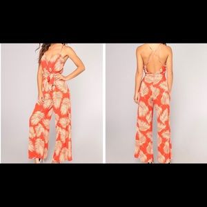 Tropical Print Jumpsuit